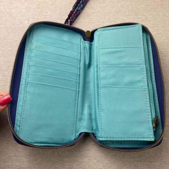 Travelon RFID Blocking Purple Pink Floral Wristlet Accordion Wallet Travel - Picture 4 of 6